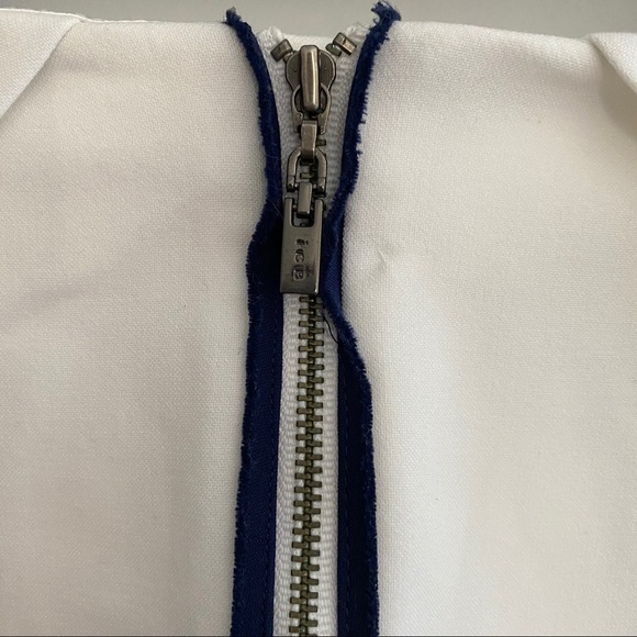 ICB Pleated White Skirt with Navy Piping - Picture 3 of 6